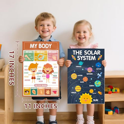 KIDS KING 18 Toddlers Learning Posters - Boho Classic (11"x17") - color: Boho Classic