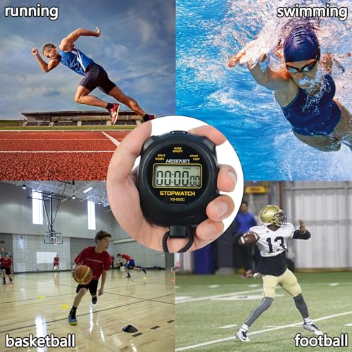 2 Pack Stopwatch Sport Timer, Simple Stop-Watch - color: Black