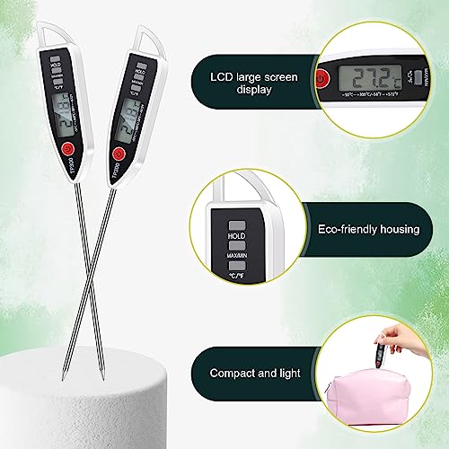 Copkim 6 Set Digital Food Thermometer Long Probe Instant,White - color: White
