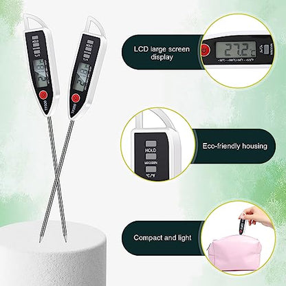 Copkim 6 Set Digital Food Thermometer Long Probe Instant,White - color: White