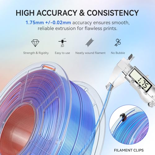 JAYO Silk Quad Color PLA 3D Printer Filament 1.75mm, 1.1kg - color: Silk Quad Black Red Yellow Gray, size: 1.1KG
