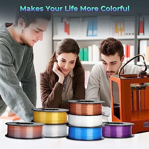 Creality Silk PLA 3D Printer Filament 1.75mm, 1 kg, Rainbow - color: 2*1kg (Rainbow, Silk Rainbow)