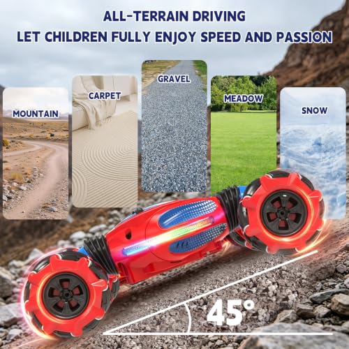 Remote Control Car - RC Drift Car Gesture Sensing Toy Boy Age 6-8-12 Gifts - color: Red