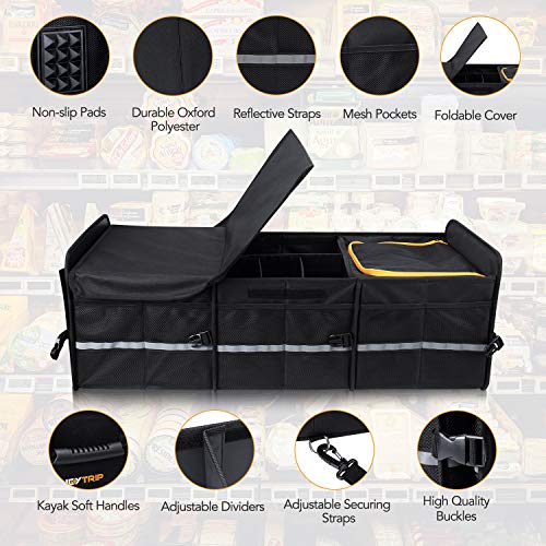 HEYTRIP Large Trunk Organizer with Built-in Leakproof Cooler Bag, Black - color: Black