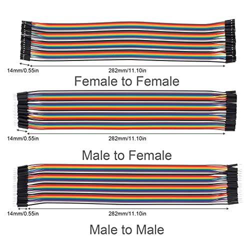 120Pcs Breadboard Jumper Wires,30 cm 40 Pin Male to Female - size: 11.8 inch (30 cm), style: Female to Female