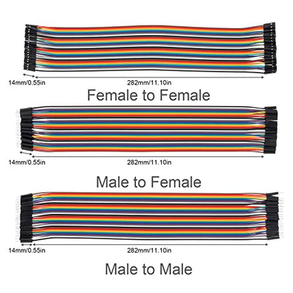 120Pcs Breadboard Jumper Wires,30 cm 40 Pin Male to Female - size: 11.8 inch (30 cm), style: Female to Female