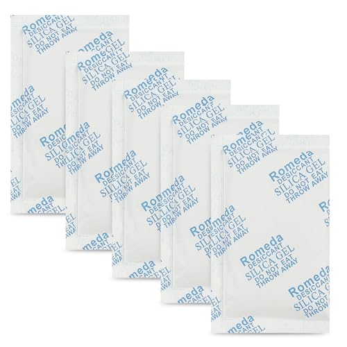 Romeda 60 Pcs 20 Gram Silica Gel Packs, Transparent Desiccant, Desiccant Packets for Storage, Moisture Packs for Spices Jewelry Shoes Boxes Electronics Storage - size: 60PCS