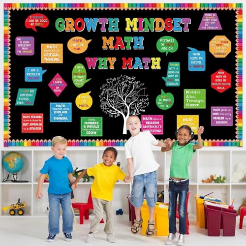 Pajean 68 Pcs Growth Mindset Math Bulletin Board Set Classroom Decorations - style: Growth Mindset