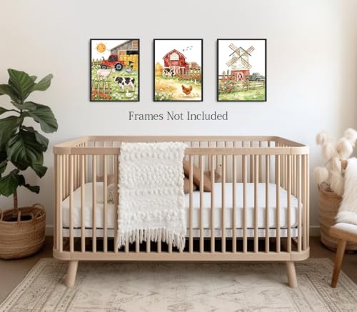 Farm Animal Nursery Prints Decor,Nursery Kids Farmhouse Unframed Poster - color: Farm Animal Nursery Prints