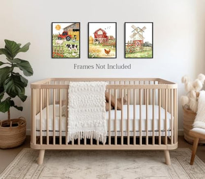 Farm Animal Nursery Prints Decor,Nursery Kids Farmhouse Unframed Poster - color: Farm Animal Nursery Prints