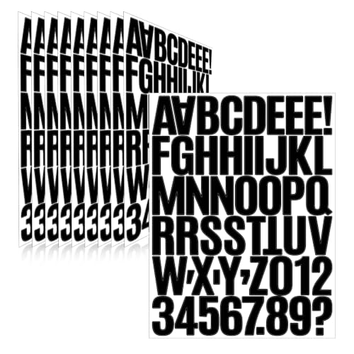 Letter Stickers,Mailbox Numbers,1.75 Inch Waterproof Vinyl Alphabet - color: Black, size: 1.75 Inch