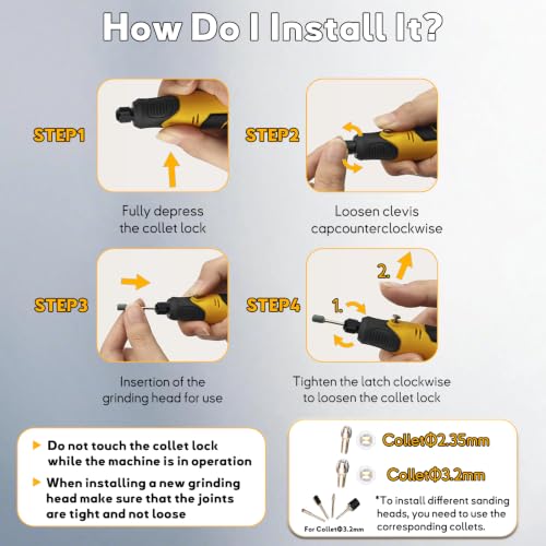 Resin Drill 3D Printed Resin Cured Sanding and Polishing Tool Kit - size: 3.6V