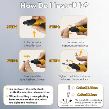 Resin Drill 3D Printed Resin Cured Sanding and Polishing Tool Kit - size: 3.6V