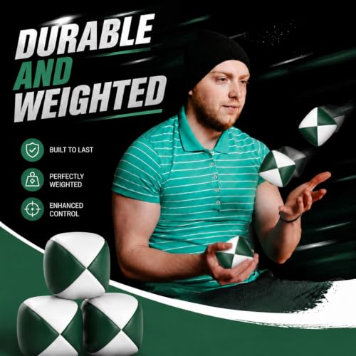 Patelai 6 Pack Juggling Balls for Beginners, Soft Juggle,White Green - color: White Green