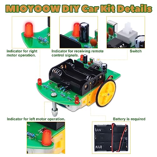 MiOYOOW DIY Remote Control Car Kit, STEM Soldering Practice Kit for School - color: Remote Control Car Kit