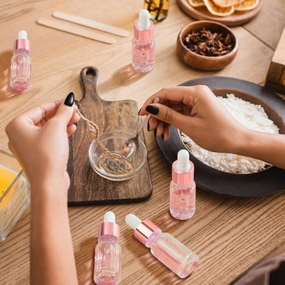 Didaey 100 Pcs Mini Glass Oil Dropper Bottle, 15 ml, Rose Gold - color: Rose Gold, size: 15 ml