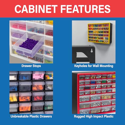 Akro-Mils AWS183630048W Wire Bin Shelving System with 9 Shelves and White Shelf-Max Bins, 36-Inch x 18-Inch x 74-Inch, Chrome - color: White, size: 24 Drawer, style: 1 Pack