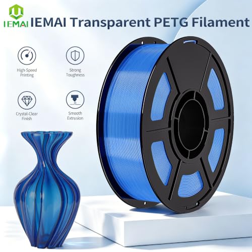 IEMAI High Speed PETG Filament 1.75mm, 500mm/s, 1kg, Transparent Blue - color: Transparent Blue
