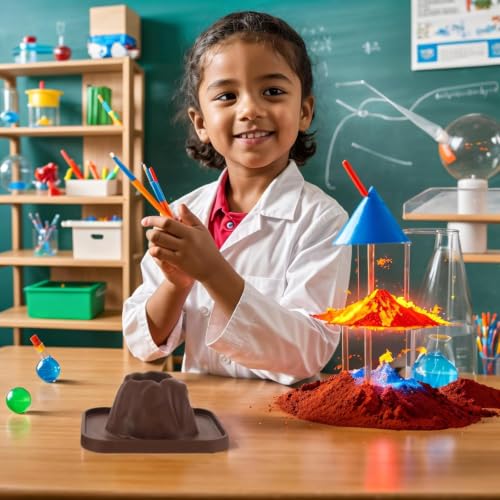 jarbins 10Pcs Volcanic Model School Figure Model Experiment for Volcano Science Kit Volcano Eruption Toy DIY Demonstration Props