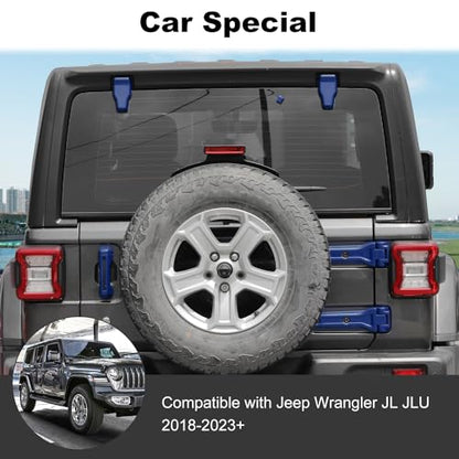 JWWY Complete Exterior Cover Trim Kit for 2018–2026 Jeep Wrangler JL JLU, Full Coverage Door Handle Hood Hinge Hood Latch Side Air Vent Rear Tailgate Window Hinge Covers, 43PCS Blue - color: Blue