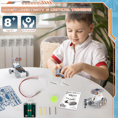 STEM Solar Robot Building Kit, 14-in-1 Education Building Toys for Kids 8-12, DIY Two Acitvited Mode Educational Science Kits Birthday Gifts for 8 9 10 11 12 13 Years Old Boys Girls Teens - size: 14 in 1
