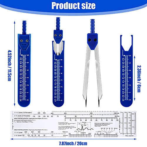 2 Pack EKG Caliper Ruler Set Medical Measuring Tool Set, Black and Blue - color: Black and Blue