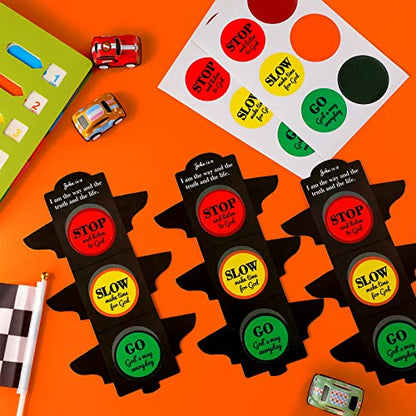 Eaasty 30 Pcs Sunday School Crafts for Kids Traffic Light Religious Crafts