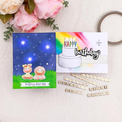 60 Pcs LED Circuit Stickers Light Craft Kit for Making Light-Up Cards Projects, with 1 Roll Conductive Tape 3 Sheets Adhesive Foam Strips, Add Lights to Special Cards, Rainbow Blink & White Color - color: 60 Led + 1 Conductive Tape + 3 Foam Stickers C