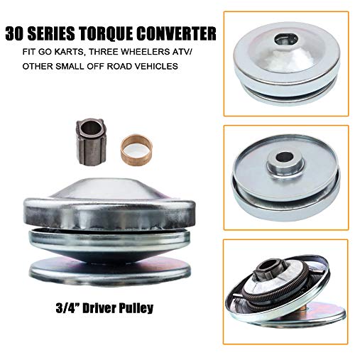 30 Series 6.5 HP Go Kart Mini Bike Torque Converter Clutch Driver Pulley Replacement Comet Manco 212CC 3/4" Bore 10T #40/41/420 China (Complete 3/4" Torque Converter Set) - size: 10T 40/41 Chan