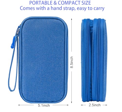 CAAORDKSO Travel Cord Organizer Case, Electronic Accessories Bag, Tech Electronic Case, Electronics Travel Organizer Bag for Cable, USB, Cord, Charger, Phone, Power Bank, Earphone (Blue, Large) - color: Blue, size: Large