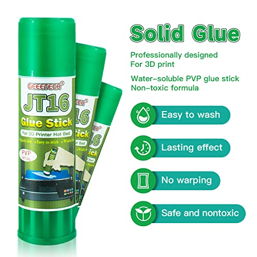 3D Printer Glue Stick 3 Pack, Perfect First Layer Adhesion, Prevents Warping on Heat Bed, Easy Release for ABS PLA PETG Filaments and Various Build Plate, 36g/1.27oz