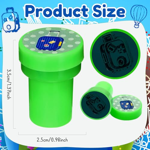 Cinrobiye 24 Pcs Adventure Travel Stampers Party Favor Set Fun Bon Voyage Stamps Birthday Party Supplies Classroom Rewards Carnival Prizes Goody Bag Fillers Pinata Filler Travel Party Gift Set - color: Adventure Travel