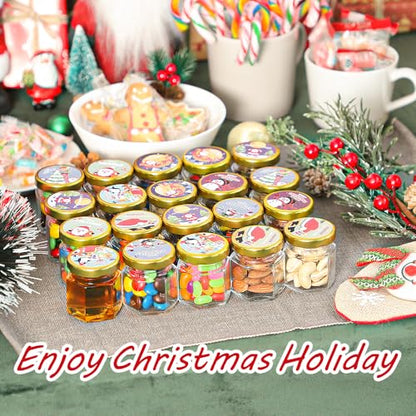 Syntic 60 Pcs 1.5 Oz Mini Honey Jars with Airtight Lids,Hexagon Glass