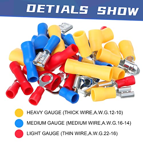 Hoteam 1200 Pcs Cold Shrink Insulated Electrical Wire Connectors Kit