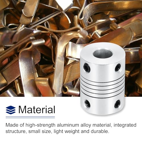 uxcell 4Pcs 6.35mm to 8mm Aluminum Alloy Shaft Coupling L25xD19 Flexible Coupler Beam Stepper Motor Joint Connector for 3D Printer CNC Machine DIY Encoders and Motors Shaft,Silver - size: 6.35mm to 8mm