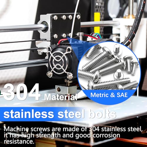 408PCS Machine Screws Nuts and Bolts Assortment Kit, 304 Stainless Steel Bolts #6-32#8-32#10-24 M3 M4 M5 Phillips Pan Head Hardware Screw Assortment Kit, Assorted Bolts, Nuts and Washers Kit - size: SS #6 #8 #10 M3 M4 M5