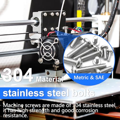 408PCS Machine Screws Nuts and Bolts Assortment Kit, 304 Stainless Steel Bolts #6-32#8-32#10-24 M3 M4 M5 Phillips Pan Head Hardware Screw Assortment Kit, Assorted Bolts, Nuts and Washers Kit - size: SS #6 #8 #10 M3 M4 M5