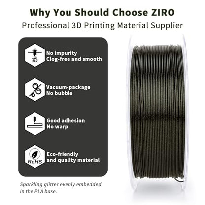 ZIRO Super Shiny Sparkle Glitter PLA, Firely Series 2.2lb, Obsidian Gold - color: Obsidian Gold