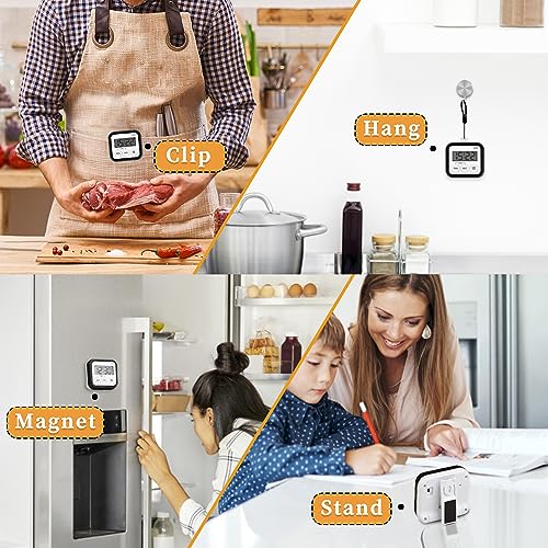 Timer, Kitchen Timers for Cooking Classroom Timer for Kids Teachers Magnetic Digital Timers 2 Pack, Black - color: Black