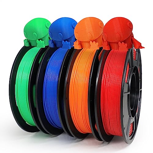 YOUSU PLA Plus Filament 1.75mm Bundle 4x250g, 4 Pack 1 KG PLA+ Sample 3D Printer Filament, 3D Printing Multi Pack Filament Dimensional Accuracy +/- 0.02mm(2.2lbs),Red/Orange/Blue/Green - color: Multi-pack 4x250g (Red/Orange/Blue/Green) Type B, size: F-PLA