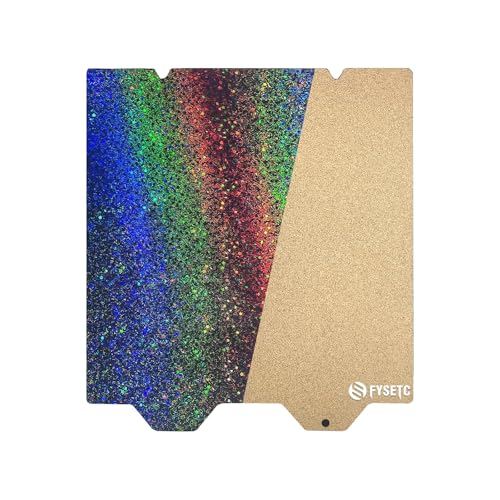 FYSETC 120mm x 120mm Build Plate Upgrade PEY for Voron0 3D Printer Platform: Colorful Smooth PEY -Textured PEI Dual Sides Spring Steel PEI Sheet with Sticker Removable Print Bed for Voron0.2