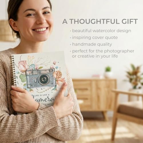 Gotcha Covered Notebooks Softcover Camera 8.5" x 11" Motivational Spiral Notebook/Journal, 120 College Ruled Pages, Durable Gloss Laminated Cover, Gold Wire-o Spiral. Made in the USA - color: Camera