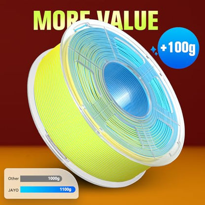 JAYO Dual Color Matte PLA 3D Printer Filament 1.75mm, 1.1kg, Black-Blue - color: 1.1kg Dual Matte (Black-blue)