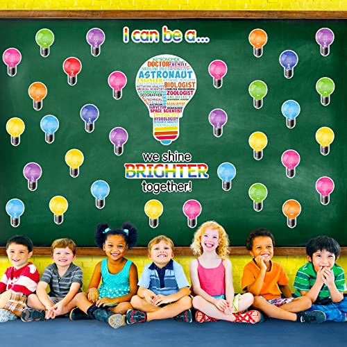 Zonon 49 Pcs Science Bulletin Board Careers Cutouts, Colorful Background - color: Colorful Background