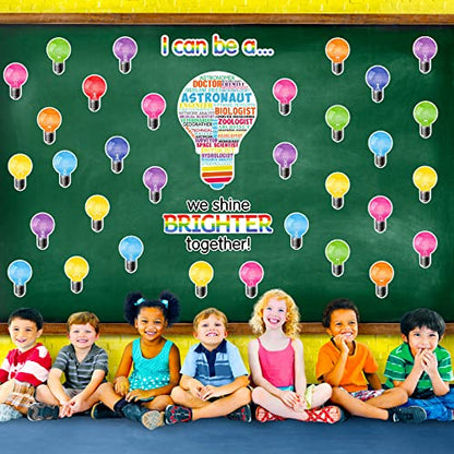 Zonon 49 Pcs Science Bulletin Board Careers Cutouts, Colorful Background - color: Colorful Background