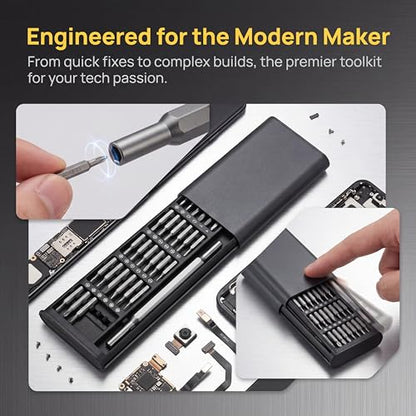 25 in 1 Precision Screwdriver Set, Mini Repair Tool Kit with Magnetic CR-V Bits – Compatible with MacBook, iPhone, Laptop, PC, PS5, Xbox, Switch, Glasses, Watch, Doorbell, Electronics