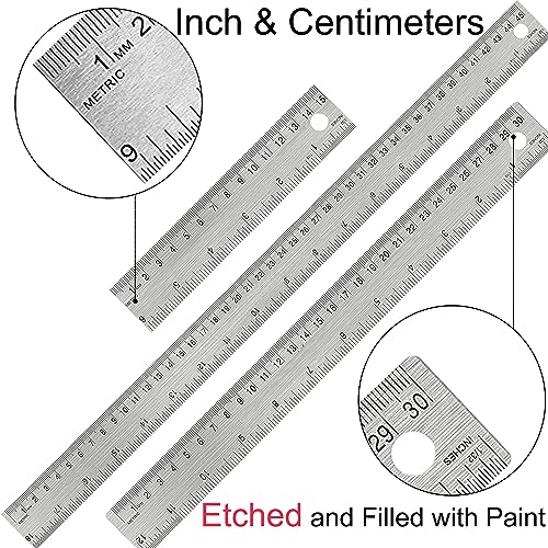 Metal Ruler 18 Inch, Non-Slip Cork Backing, Ink Bleed-Resistant Edge, 2 Pcs - style: 18" 2 PCS