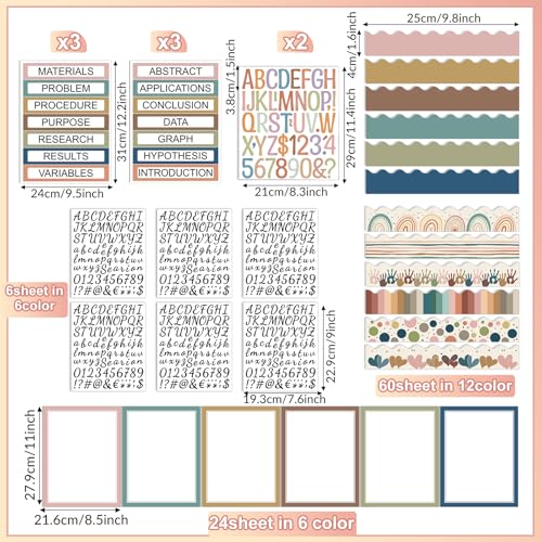 Skyygemm 92 Pcs Science Fair Board Supplies, Boho - style: Boho