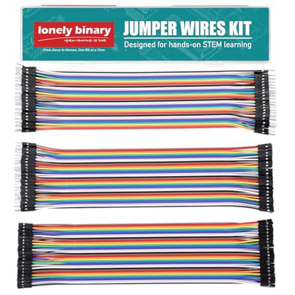 LONELY BINARY 120-Pack Breadboard Jumper Wires 20cm M-M M-F F-F for C++