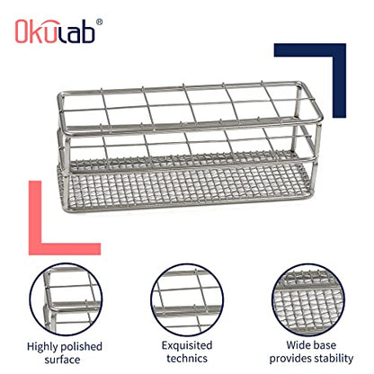 Test Tube Rack, 2pcs of 12 Holes Stainless Steel Test Tube Racks, Suitable for Tubes of Dia.≤21mm, Wire Constructed Test Tube Holder, for Classroom, Lab, TTRS12A2 - size: 2 Pcs of 12 Holes,for Tubes of Dia.≤21mm